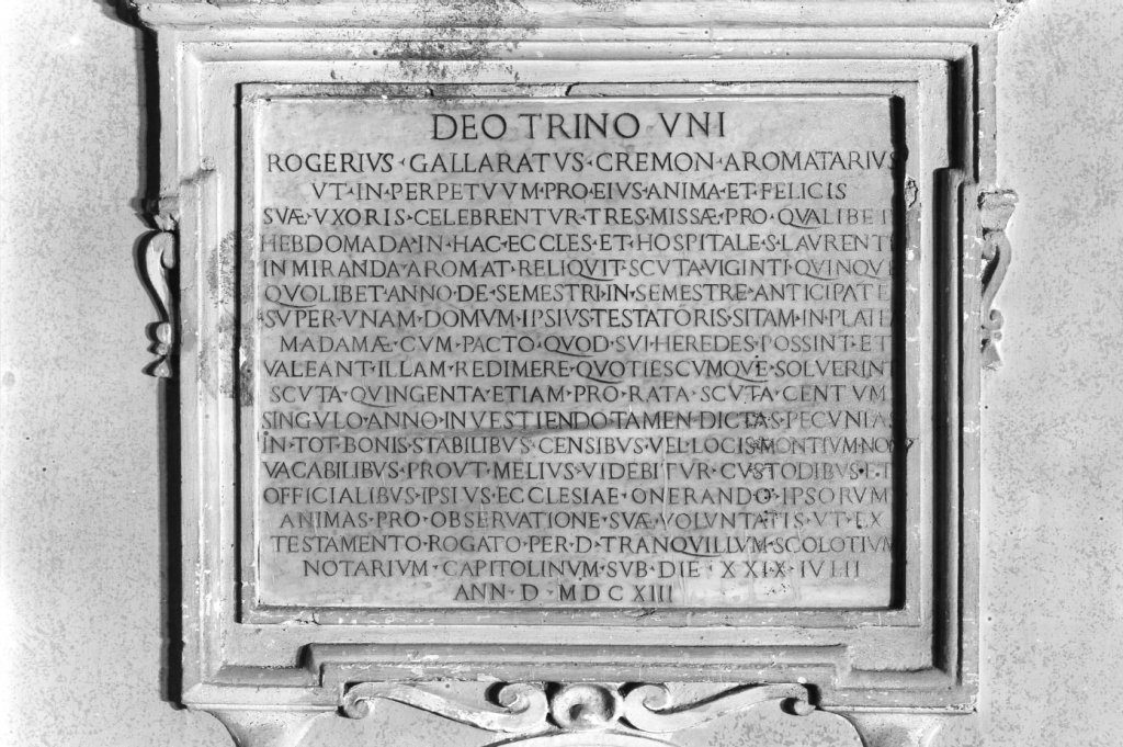 lapide - ambito romano (sec. XVII)